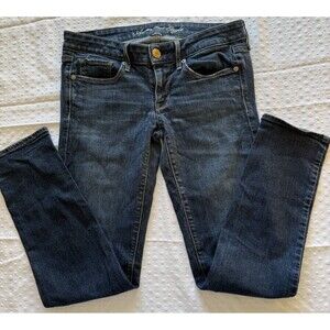 American Eagle Outfitters Women's Skinny Jeans - Dark Blue Denim